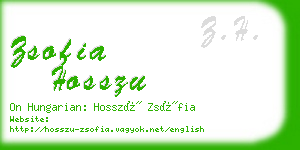 zsofia hosszu business card